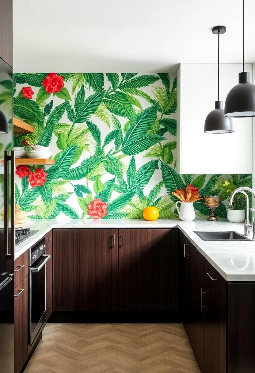 Brightening Up Small Spaces with Vibrant Tropical Backsplashes