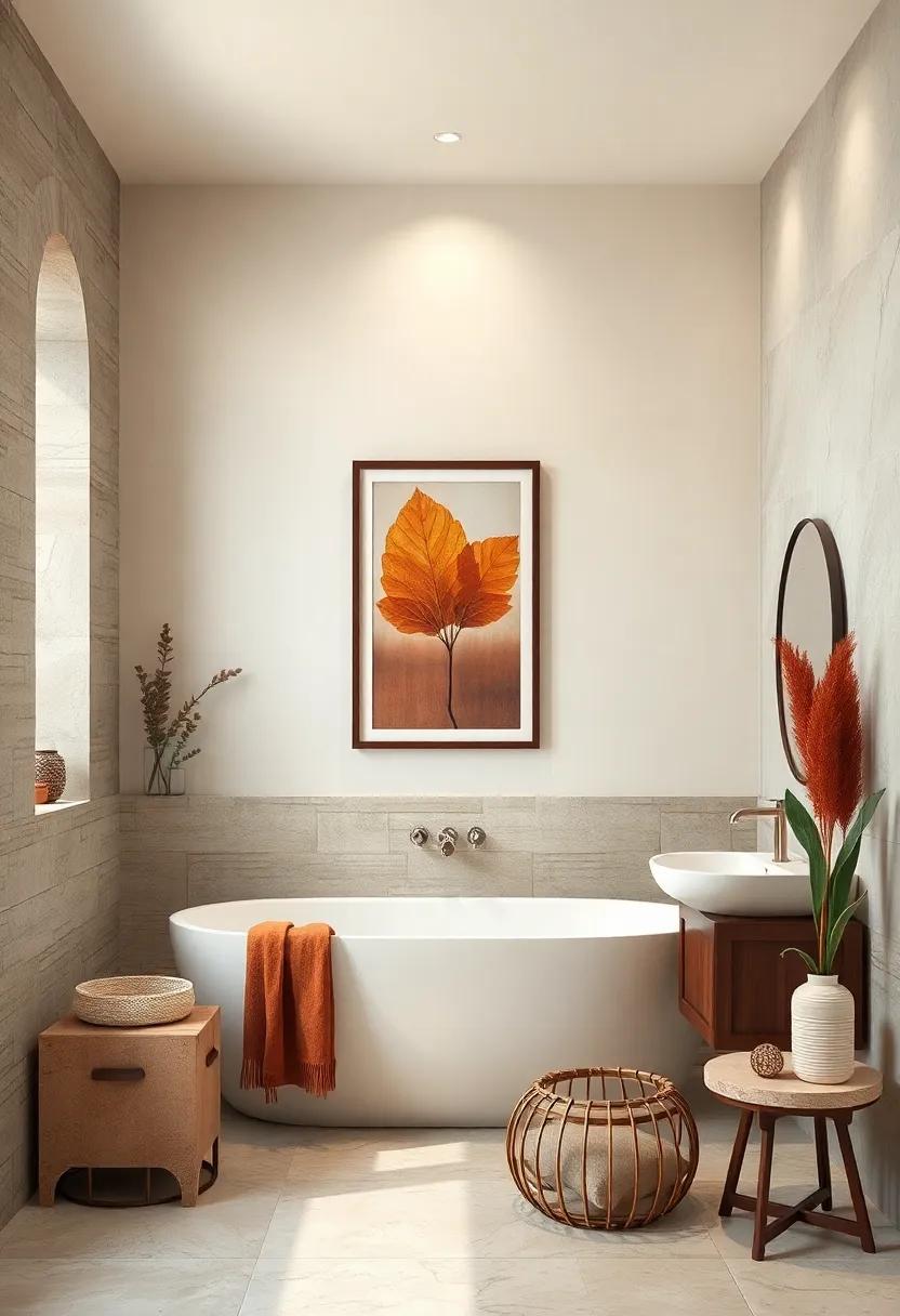 Artwork with Intent: Hang framed artwork or photos that include both brown and cream hues, creating personal touches ⁣that reflect your style and enhance the room's aesthetic