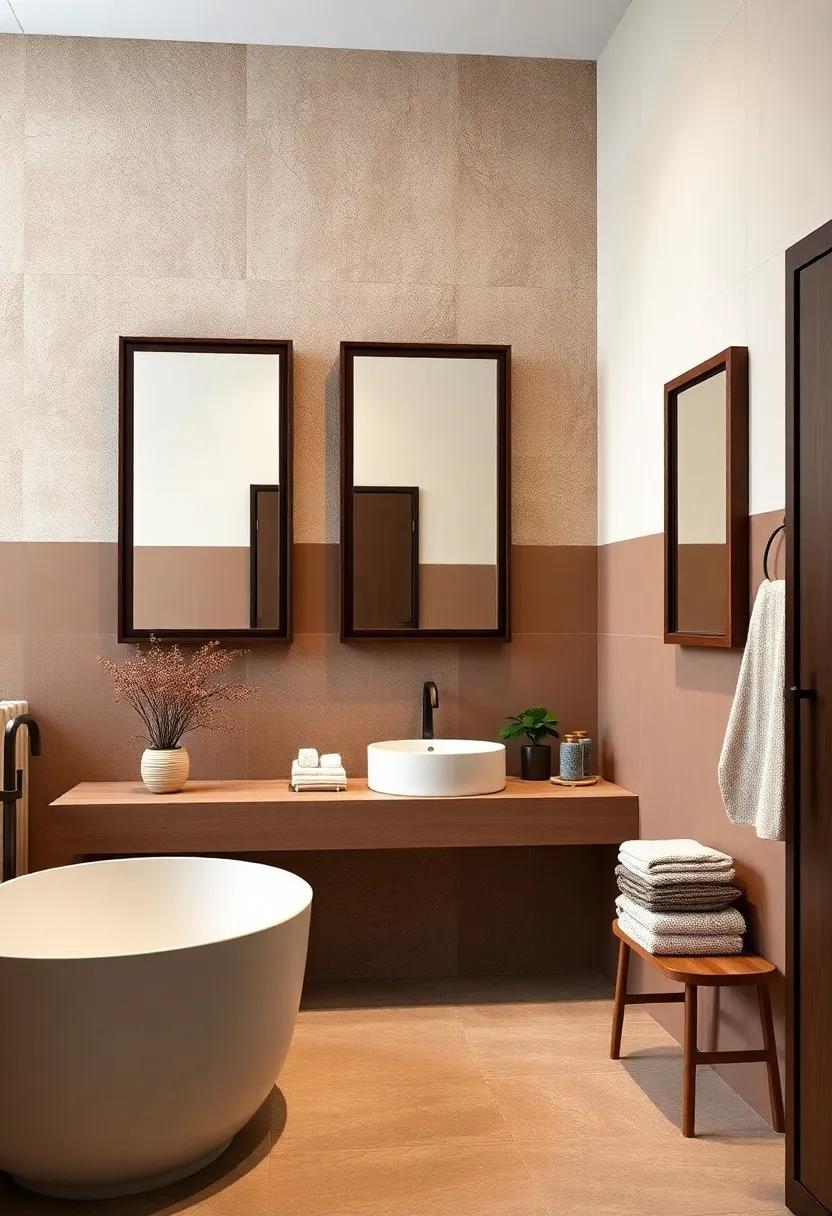 Framed Mirrors: Replace traditional mirrors with framed ones in dark⁢ wood finishes to add depth and sophistication to your‍ bathroom