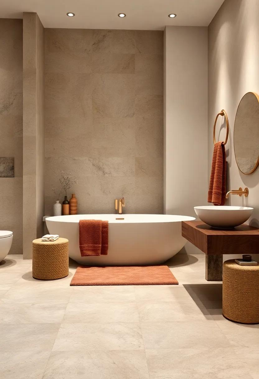 Stylish Towels: Use‍ plush towels in alternating shades of brown and cream to create a cohesive look and a spa-like vibe within ⁢your bathroom