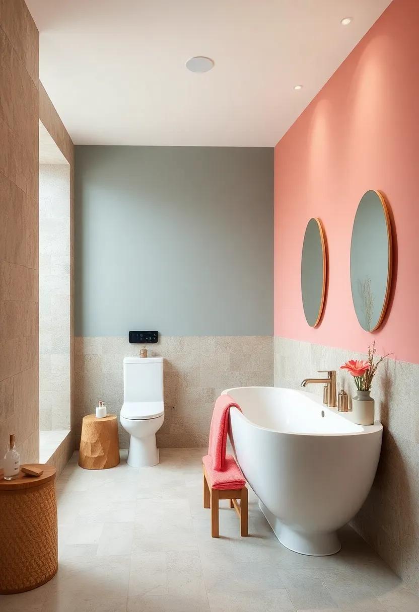 Coral and Driftwood: Embrace beachy vibes with coral and soft taupe, featuring driftwood accents for added warmth and texture