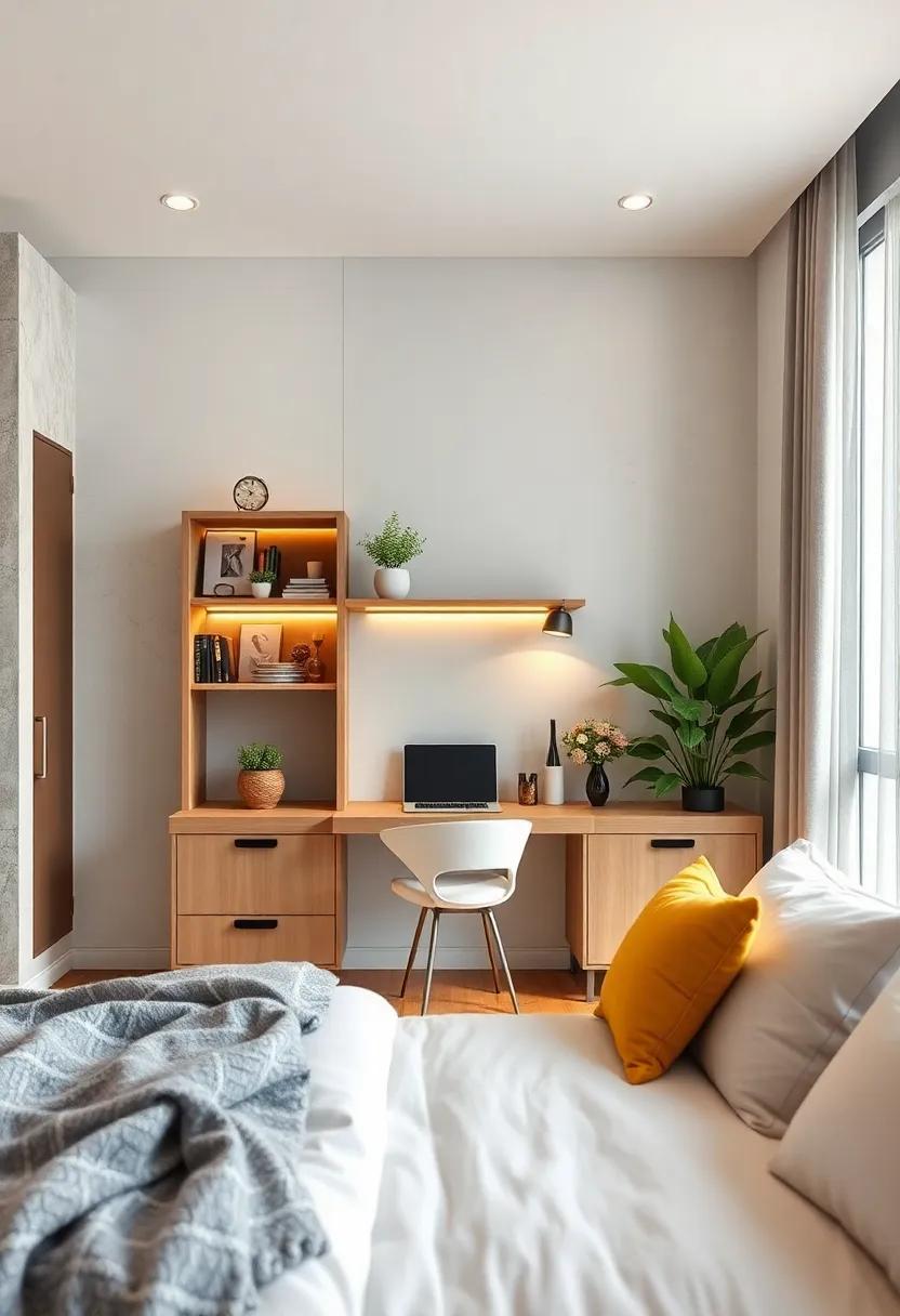 Wall-Mounted Desks: Free up floor space with a wall-mounted desk⁤ that folds away ‍when not in⁣ use, combining function and style​ effortlessly⁢ for ‌a‍ compact workspace