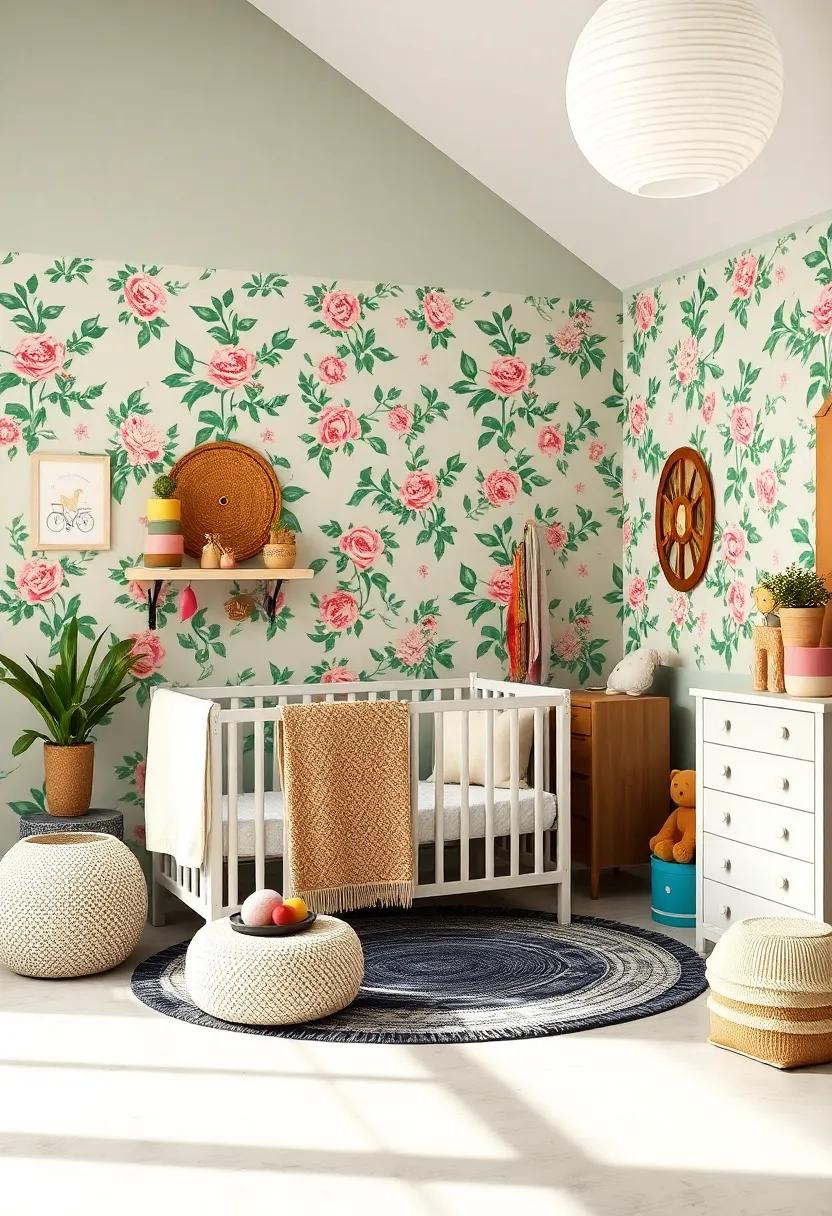 Garden Party Ambiance: Create a cheerful space with floral wallpaper,pastel ⁣decorations,and charming garden-themed elements for a vibrant ​and joyful nursery