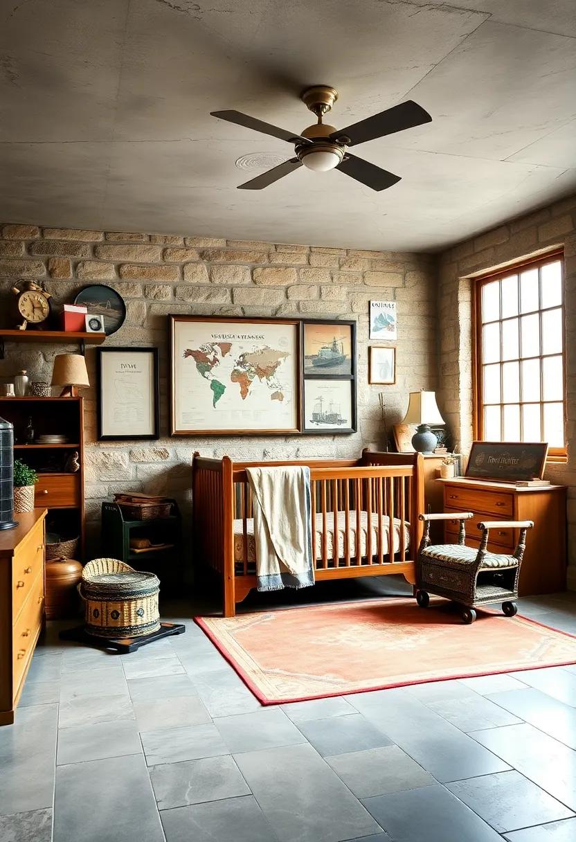 Historic Train Station: Incorporate vintage train posters, wooden train sets, and an old-fashioned locomotive theme to spark the excitement of travel and exploration