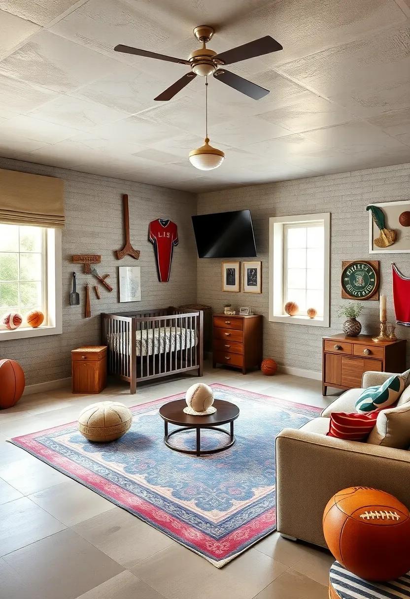 Retro Sports ⁢Arena: Capture the spirit of ⁢vintage sports with memorabilia, sporty⁣ prints, and colors reflecting the classics, inspiring ⁢healthy competition and teamwork