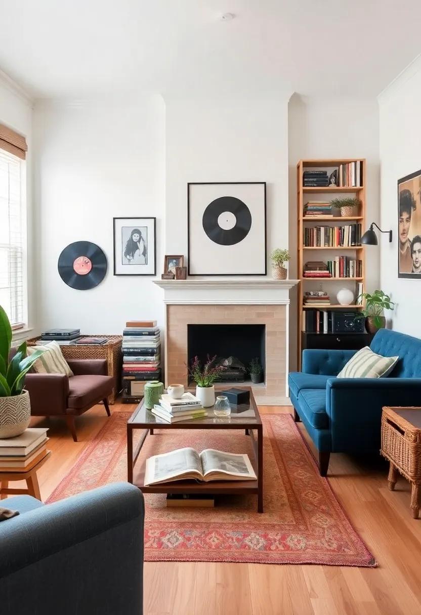 Using Vintage Books and Records as Decorative Elements
