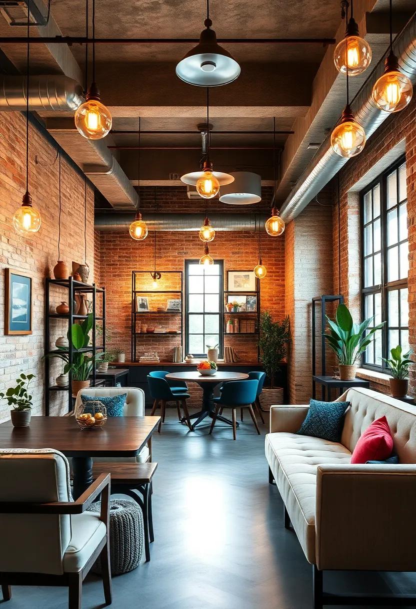 industrial-Style Lighting: Edison ⁣bulbs ⁢and metal fixtures create ⁢a cozy yet edgy ⁤ambiance
