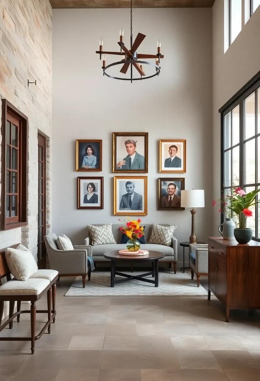 Framed Family Portraits: Display an eclectic mix ⁤of family portraits in vintage frames‍ to share a glimpse of your family's history and warmth