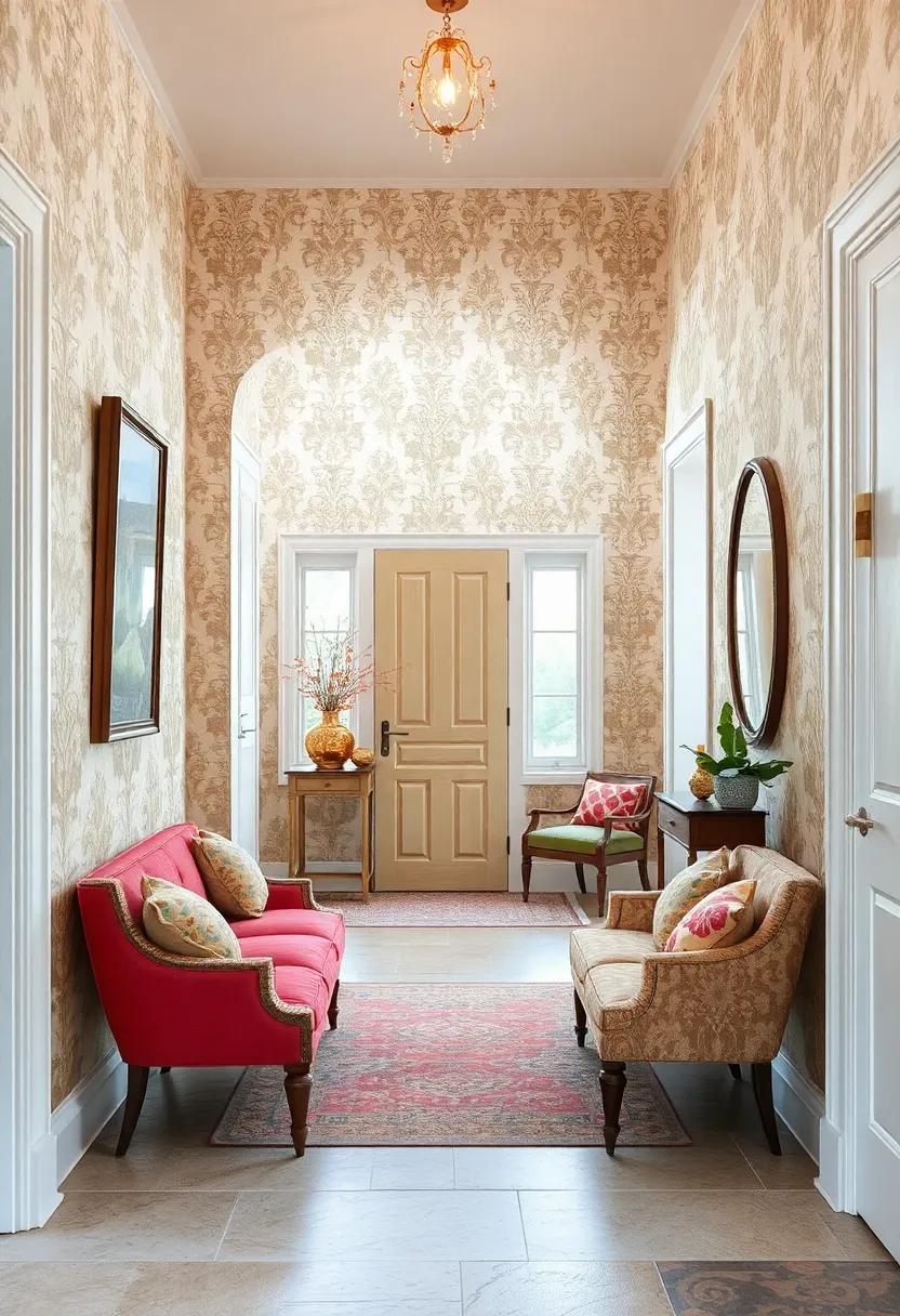 Patterned Wallpaper: Choose a timeless damask or floral wallpaper to set a whimsical tone right from the start, hinting at your ⁤home’s ⁤personality