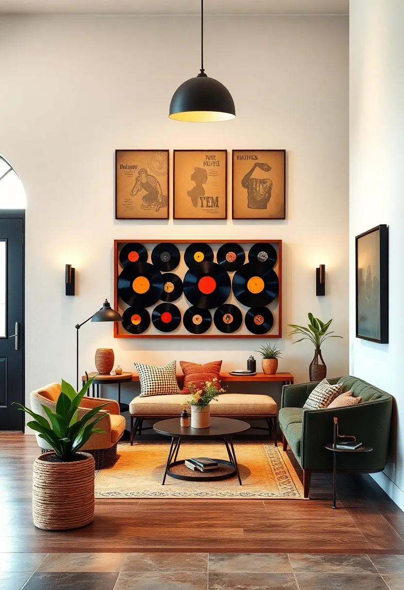 Vintage Records Display: Create a unique display with your favorite vinyl records framed on the wall, offering a tasteful nod‌ to retro music ⁤culture