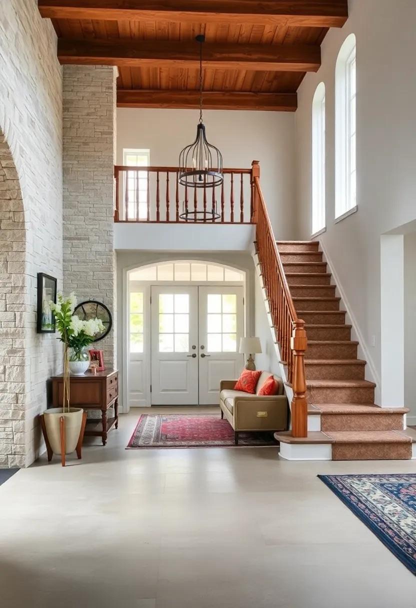 Wood Spindle Staircases:‌ If your entryway features stairs, consider ⁣wood spindle railings that echo historic ⁤designs and add to the vintage feel