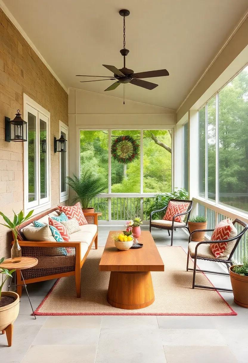 retro Furniture Finds: Hunt for mid-century modern furniture pieces to add a touch of nostalgic style to your screened porch while ensuring comfort