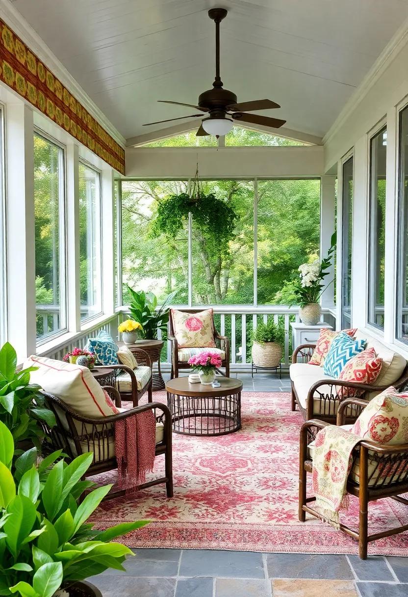 Vintage Textiles: Layer your seating with an assortment of vintage quilts and cushions for a homey feel that beckons relaxation