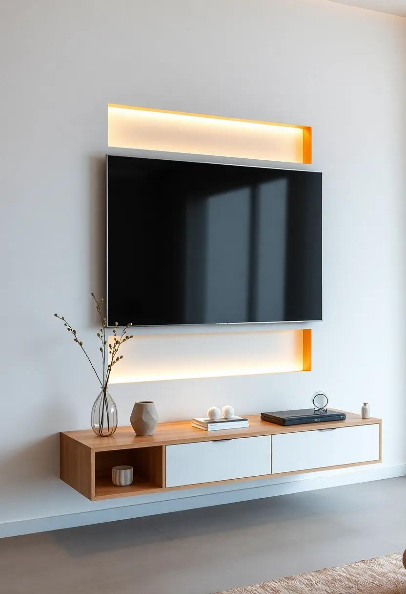 Cut-Out Design: Experiment with a floating stand that features cut-out sections, providing an airy look ⁤while allowing for an innovative display of⁤ decorative items