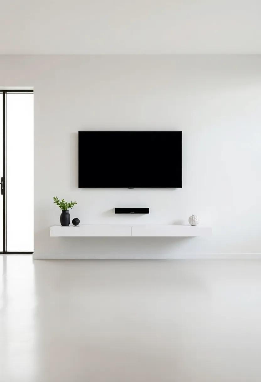 Embrace Minimalism: Opt for ⁤a sleek floating TV stand with clean lines, paired with ⁣a muted ⁢color palette ⁣for a serene and ⁣uncluttered ⁢look