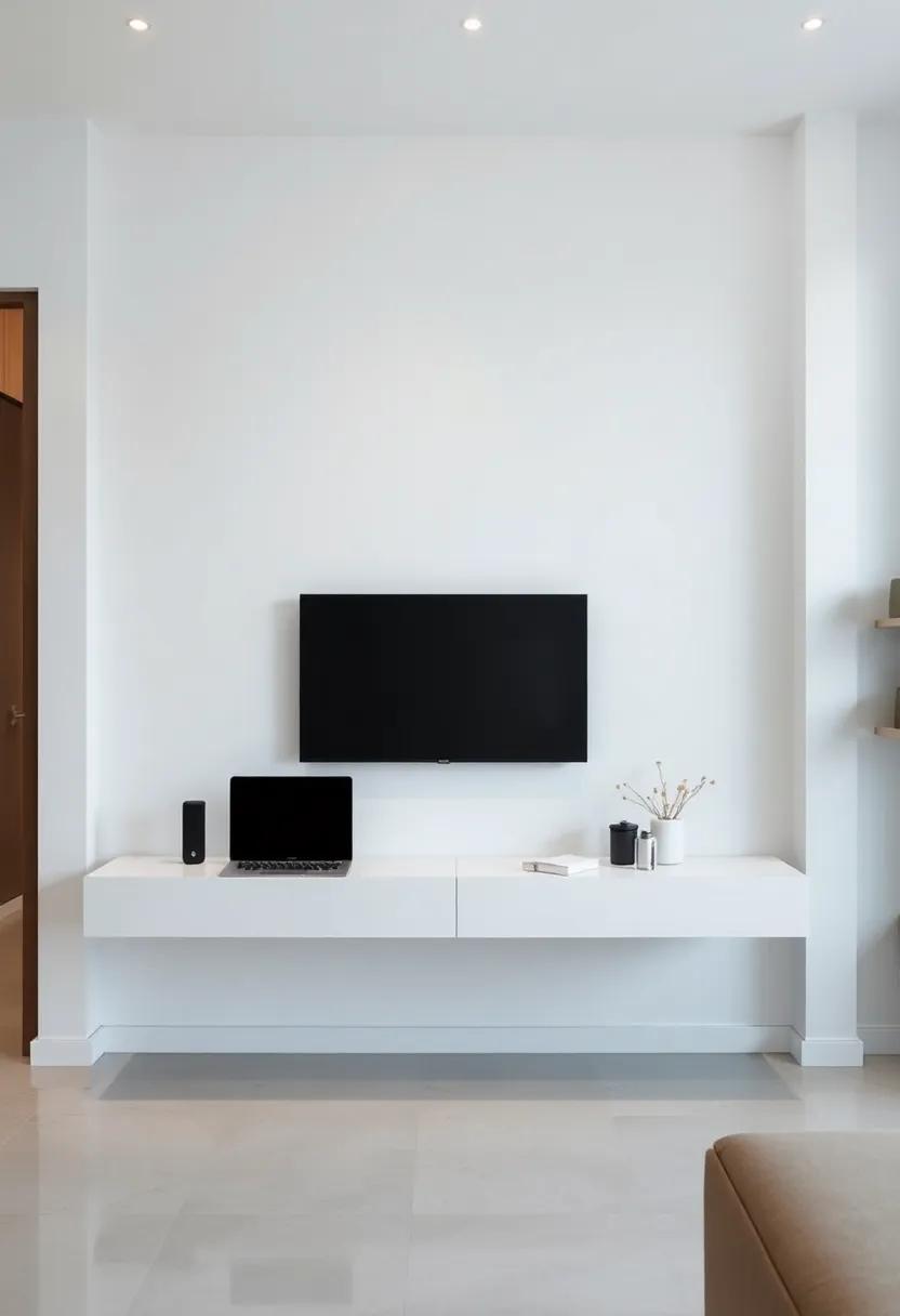 Floating Desks: Consider a hybrid design where your ⁤floating TV stand doubles as a⁣ workspace, providing versatility⁣ for modern living spaces