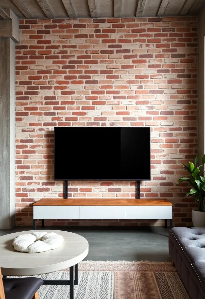 Industrial Chic: Incorporate a metal and wood floating stand ​that echoes factory aesthetics, complemented by exposed brick or concrete walls ‌for an urban vibe