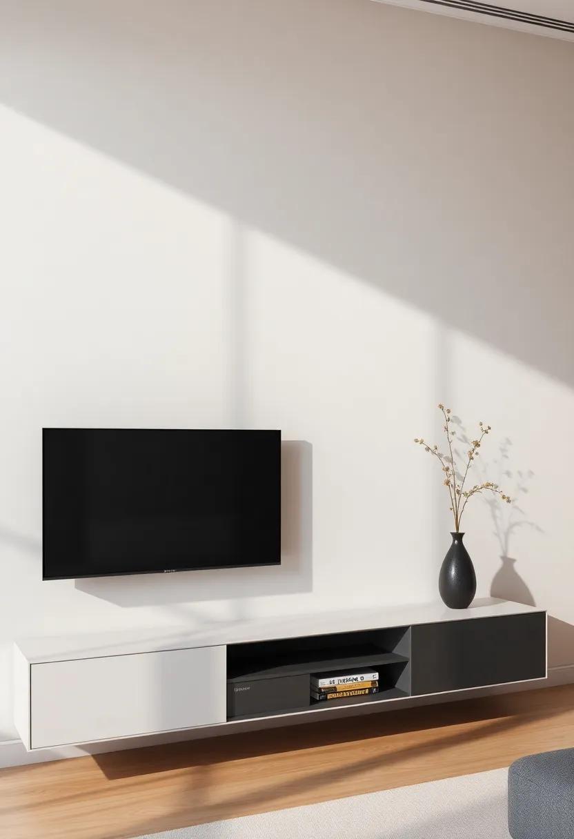 multifunctional‍ Design: Select a floating⁢ unit that combines storage and display features, providing space for your media system and stylish decor