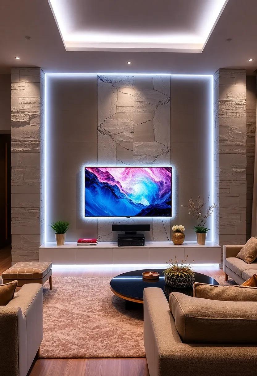 Add LED​ Backlighting: Install⁣ LED strip​ lights behind your ‌TV to create ‍a⁤ mesmerizing glow that enhances your viewing ‍experience