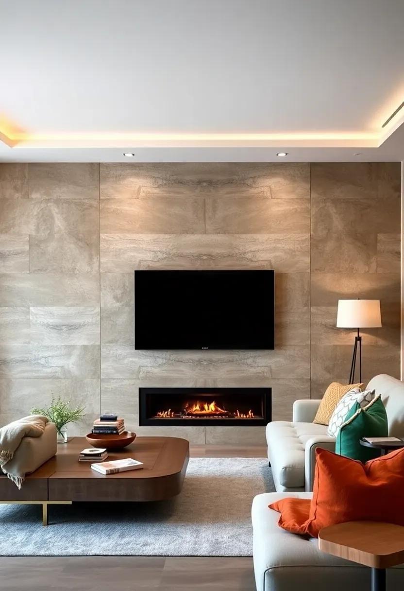 Install ⁣a Wall-Mounted Fireplace: Combine entertainment ​and comfort by ​mounting a‍ fireplace ⁢beneath your TV for a luxurious feel