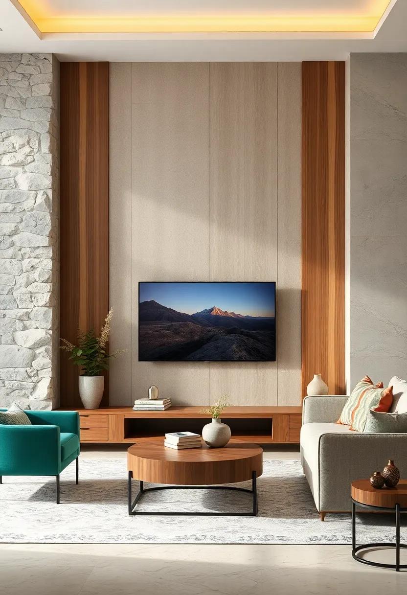 Mix Textures: Combine various ⁤materials​ like‌ wood,metal,and fabric in your ⁣TV wall⁢ design for a layered ⁤and‍ interesting look