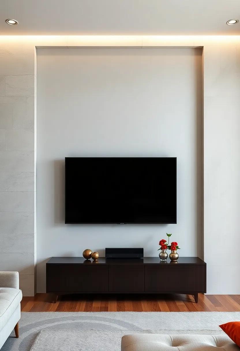 Use a ⁣Minimalist Approach: Keep it ⁤sleek and simple by mounting the TV ⁢on ​a clean wall, ⁢allowing the focus to remain‍ solely on ​the screen