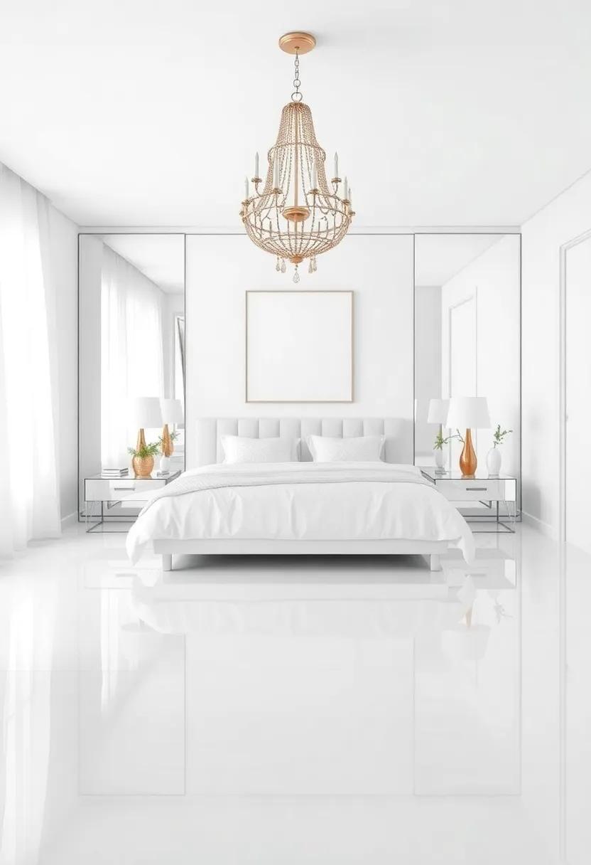 Mirrored Reflections: Using Mirrors to Create Depth in a White Bedroom
