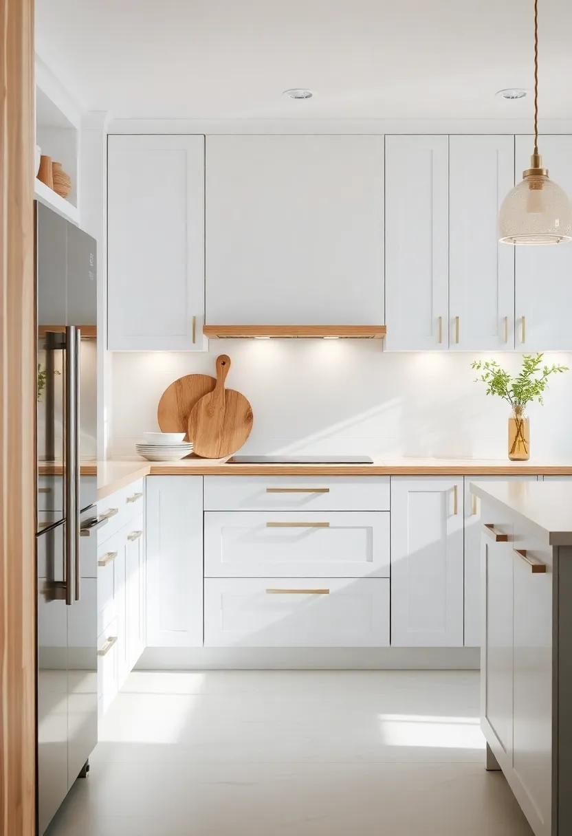 The Harmony of White Cabinets and Natural Wood Accents