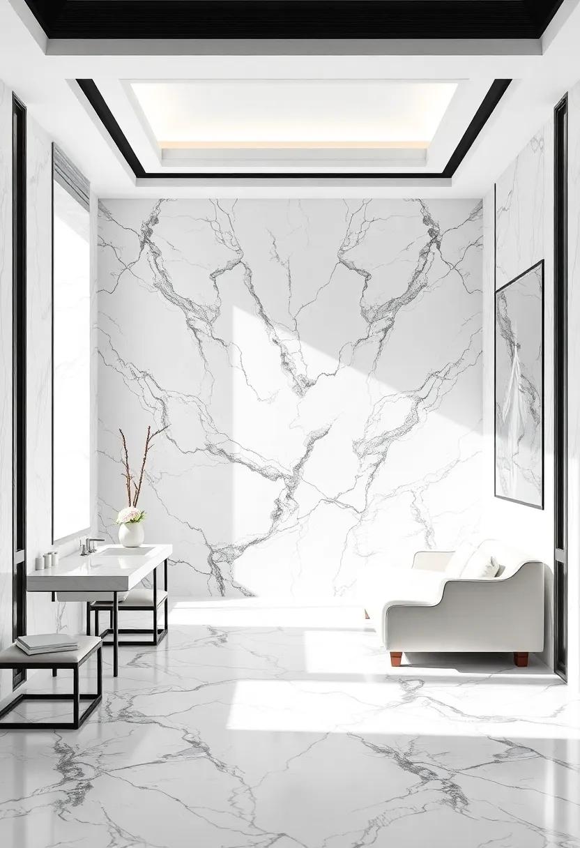 Incorporating White Marble in Patterns: A Playful Take on Classic Design