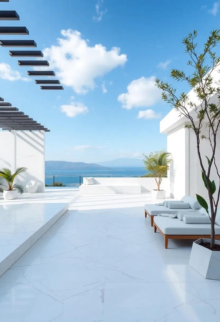 Outdoor Retreats: Infusing Natural Beauty with White Marble Elements