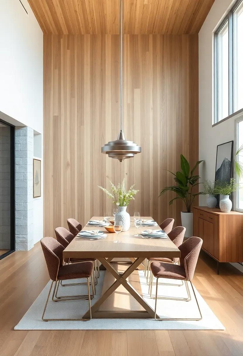 Scandinavian Simplicity: Light oak wood and brushed⁣ nickel metal work together⁤ to craft a serene, airy dining room that⁤ embraces‍ minimalistic elegance
