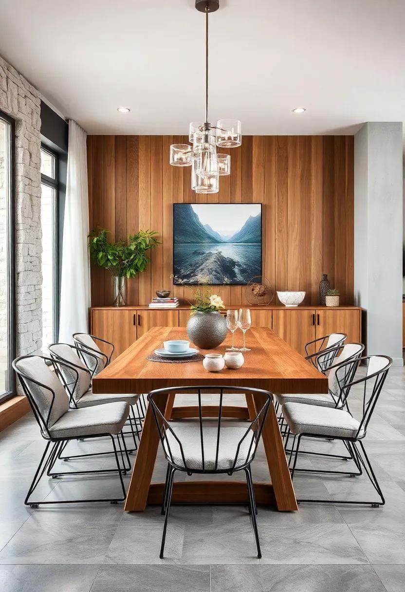 Bold ‌Contrast: ⁤A⁢ deep walnut table set against chic silver metal ⁢chairs brings striking contrast,making​ your dining space both sophisticated and contemporary