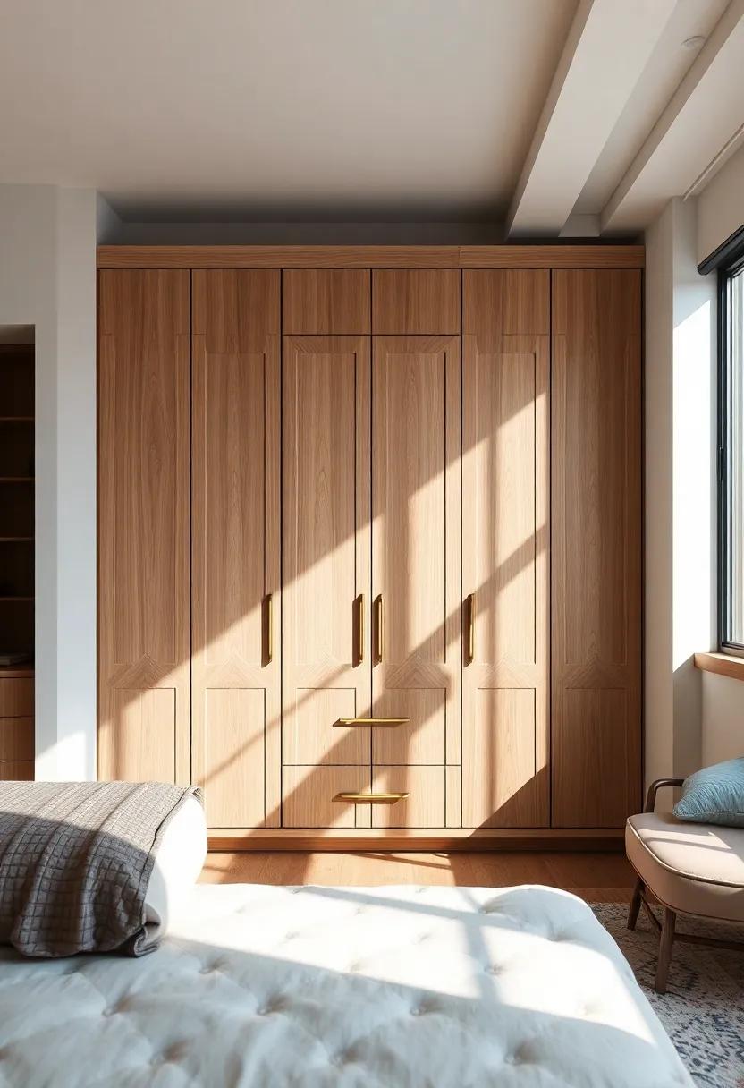 Geometric Wonders: Opt for a wardrobe with geometric patterns or facades that play with light and shadows, adding an artistic flair to your bedroom design