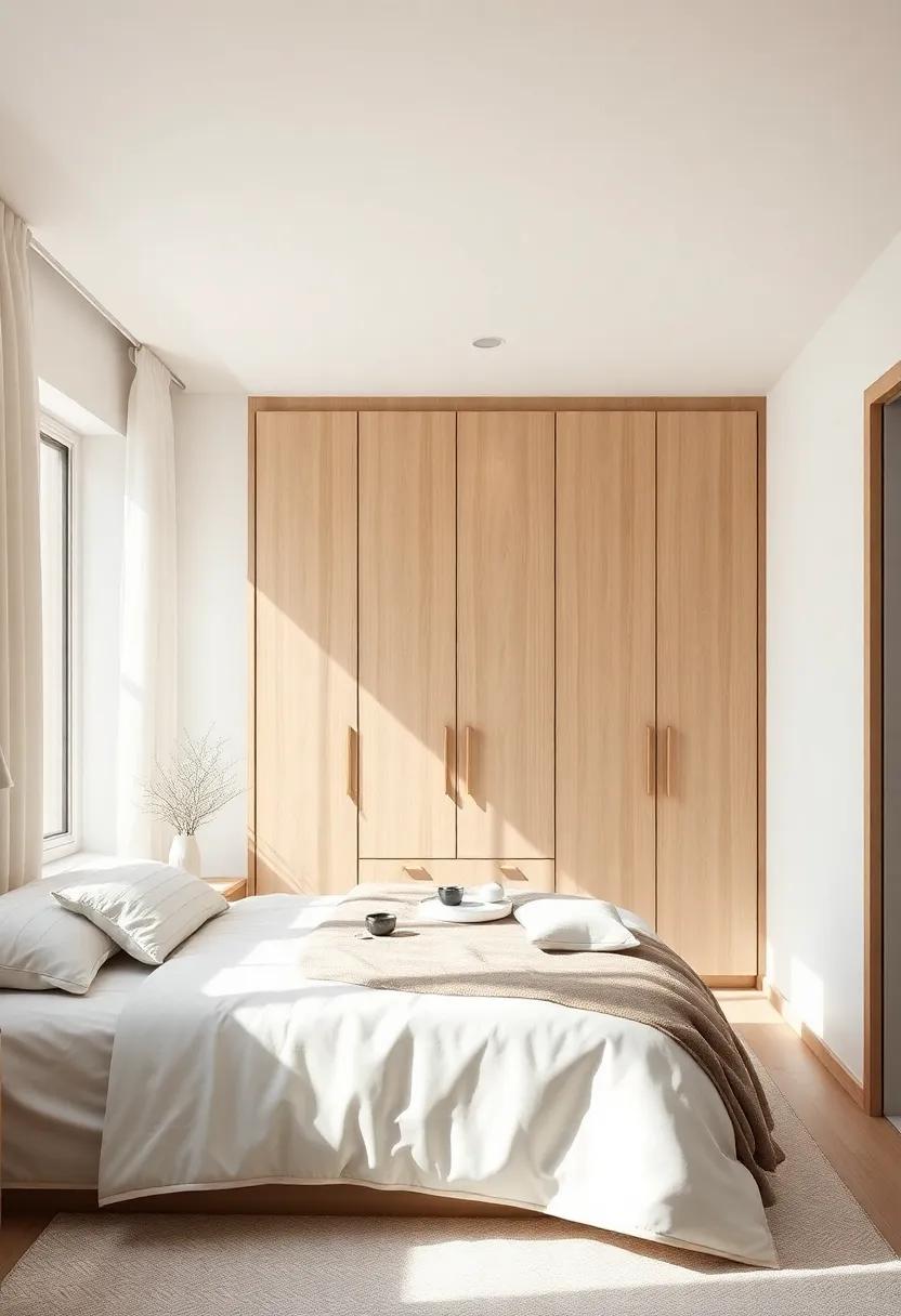 Scandinavian Serenity: A compact wardrobe with a birch veneer finish and bright, simple design embodies the essence of Nordic minimalism