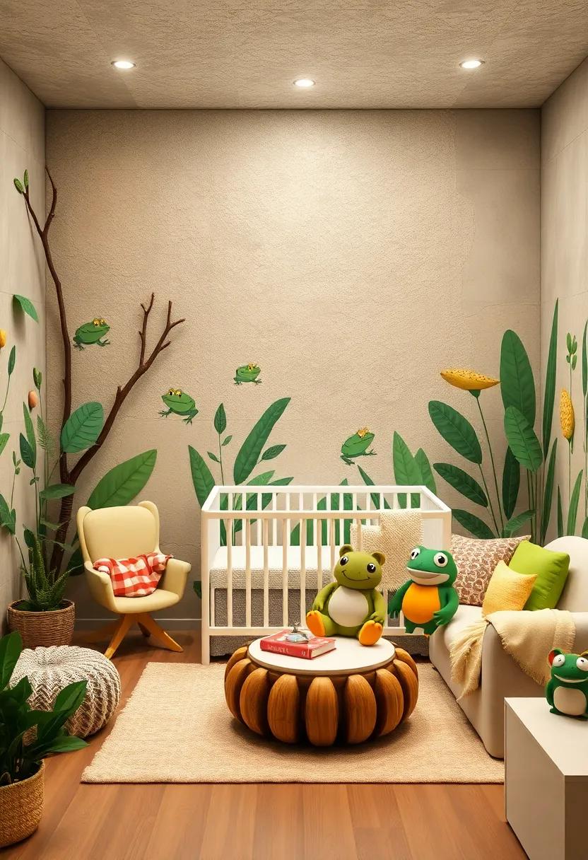 Adorable Frogs: Incorporate cute frog designs that add a splash of whimsy, making the nursery a fun and lively place