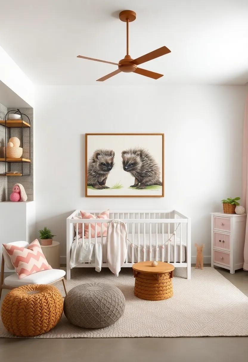 Lovely Porcupines: Add cute porcupine art that represents individuality, encouraging your little girl to embrace her unique spirit