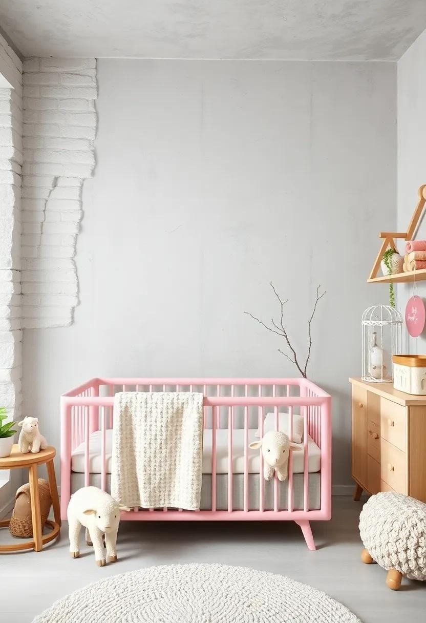 Soft Lambs: Decorate with lamb illustrations or plush toys representing innocence and purity, making the nursery a soft haven
