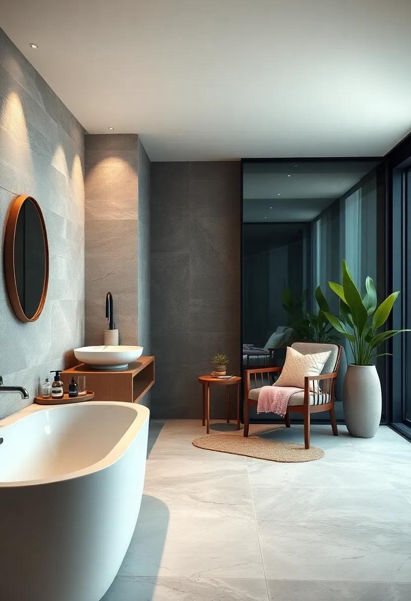 Designate a Relaxation Corner: Create a specific spot in your bathroom dedicated to relaxation, complete with a cozy chair and serene decor